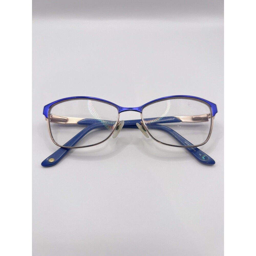 Bulova Womens Blue Gold Metal Eyeglasses FRAMES Only- Nairobi Royal 52-15-135